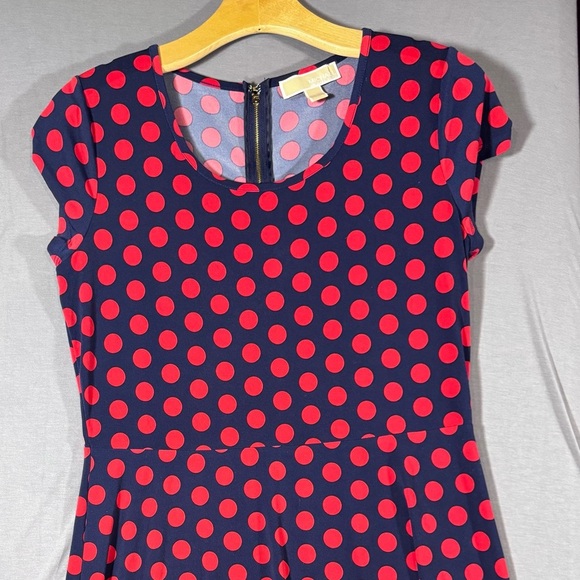 MICHAEL Michael Kors Navy and Red Polka Dot Dress - Picture 1 of 4